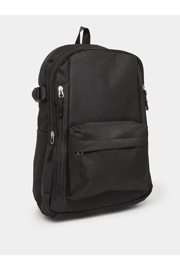Styli Black Solid Large-Capacity Travel Backpack