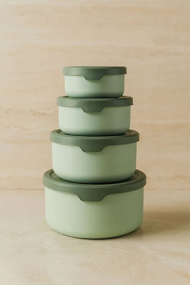Kitchen Life Set of 4 Round Storage Containers (0.45ml -0.8Ml-1.5L-2.5L) Microwave and Freezer Compatible